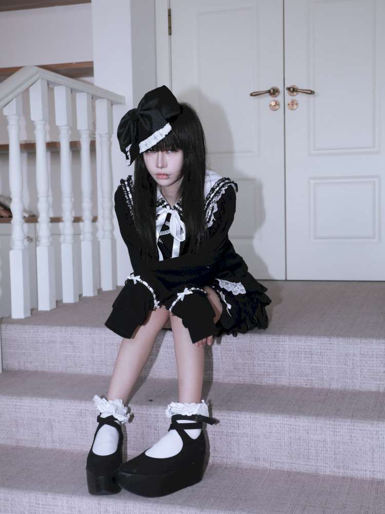 Detachable Navy Collar Sweatshirt【s0000015422】