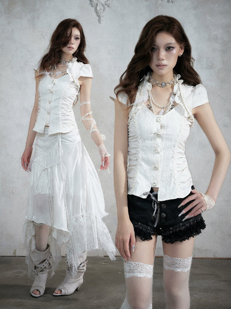 Medieval Heavy Work Lace Shirt【s0000017985】