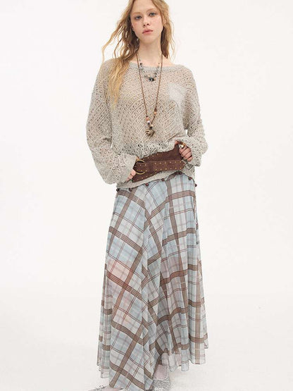 Diagonal Openwork Beaded Knitwear【s0000015405】