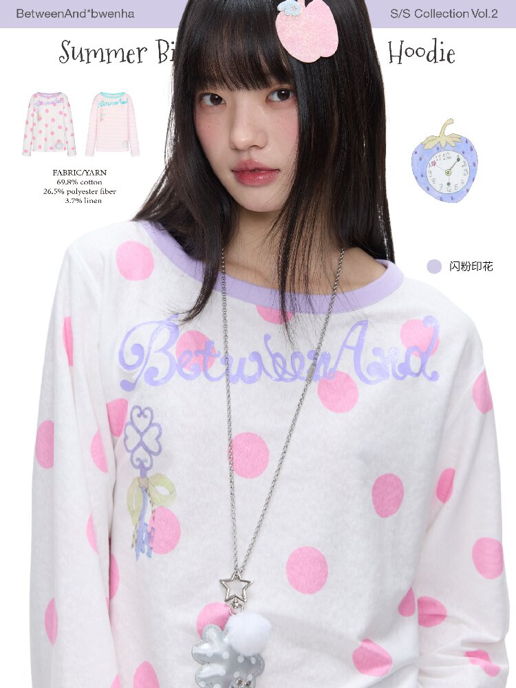 Polka Dot Stripe Long Sleeve Top【s0000016397】