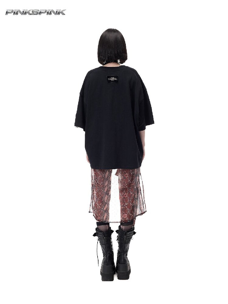 Plant Punk Graphic Loose T-Shirt【s0000017713】
