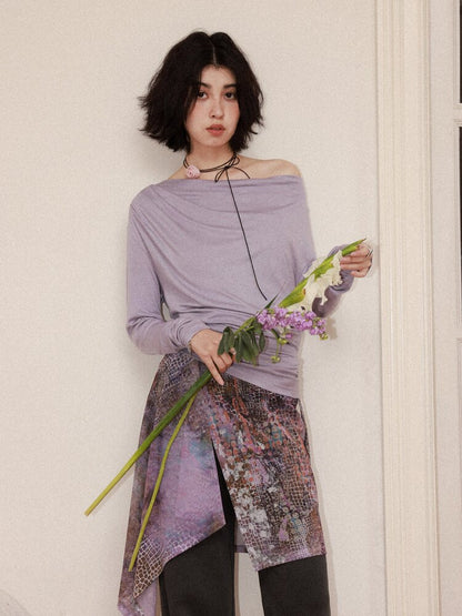 Modal Wool One Shoulder Knitwear【s0000015464】