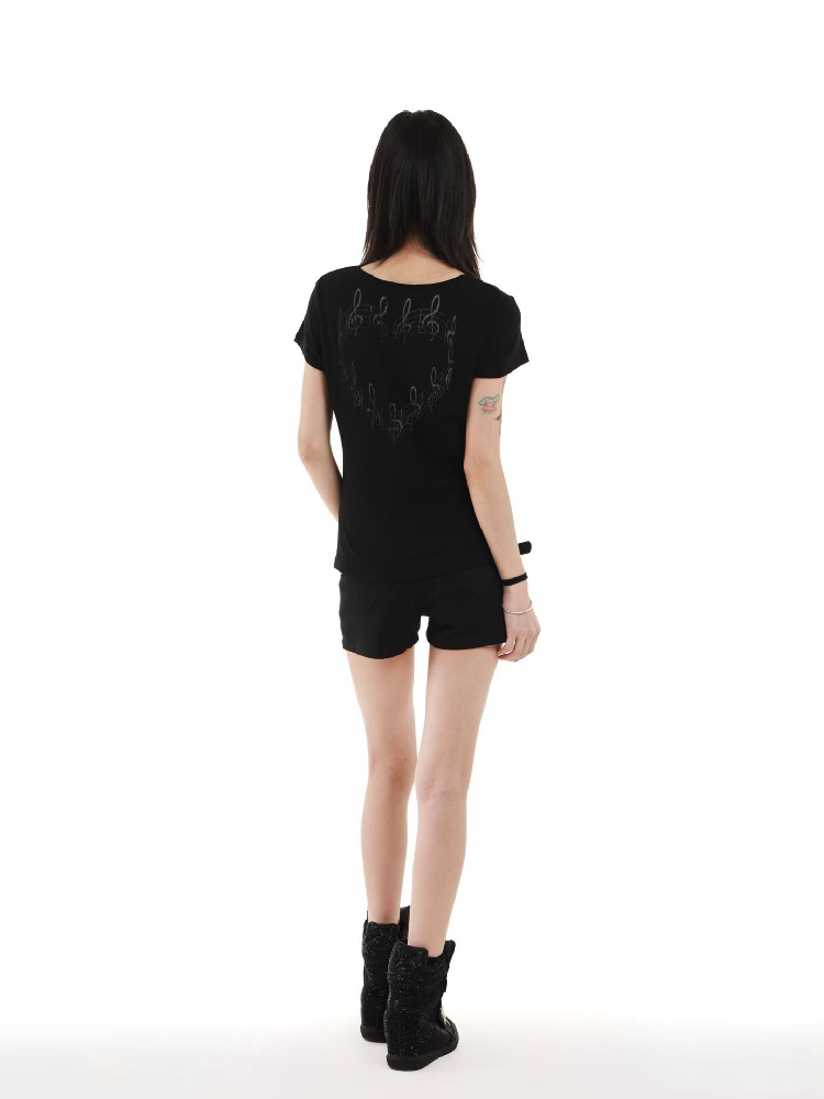 Digital Print Faux Cashmere T-Shirt【s0000018228】