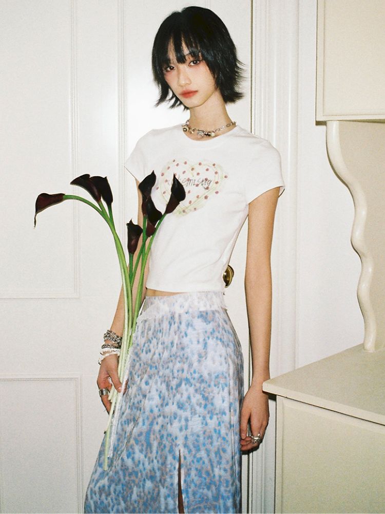 Paper Tape Heart Short-Sleeve T-Shirt【s0000012960】