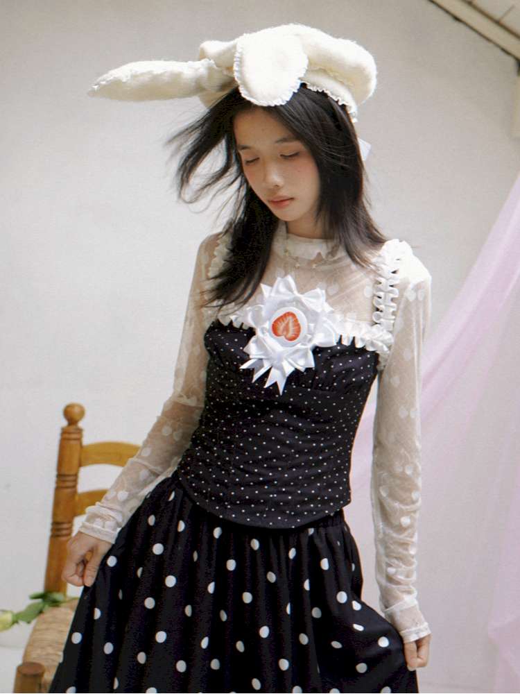 Cherry Jacquard High-Neck Base Shirt【s0000014937】