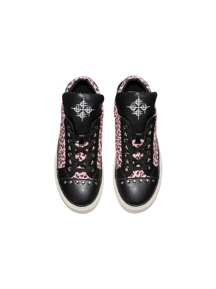 Leopard Print Riveted Sneakers【s0000018365】