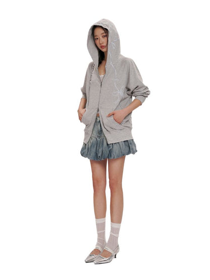 Fluffy bud mini denim skirt【s0000012525】