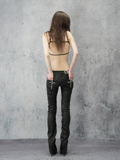 Coated Zip Stud Skinny Pants【s0000016943】