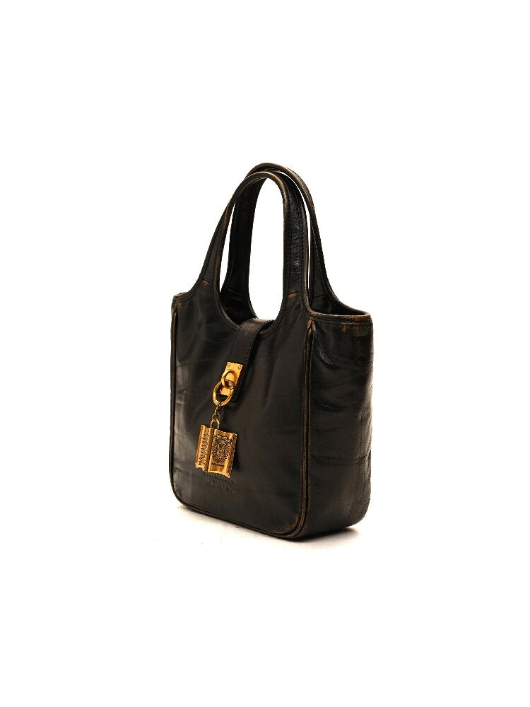 Matte Cowhide Vintage Basket Bag【s0000017914】