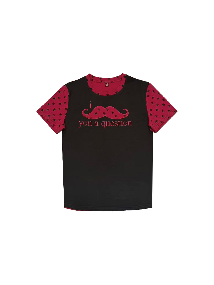 Slogan Patchwork Short Sleeve T-Shirt【s0000018294】