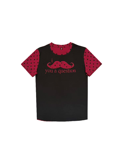 Slogan Patchwork Short Sleeve T-Shirt【s0000018294】