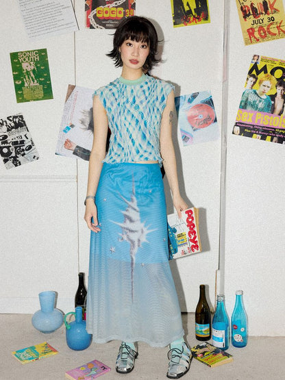 Gradient mesh half-skirt【s0000012300】