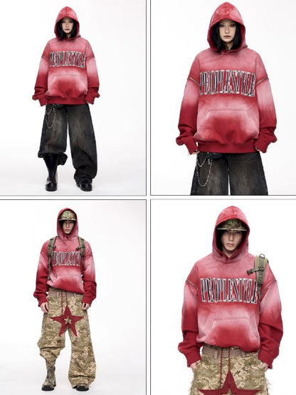 Washed Embroidered Hooded Sweatshirt【s0000011357】