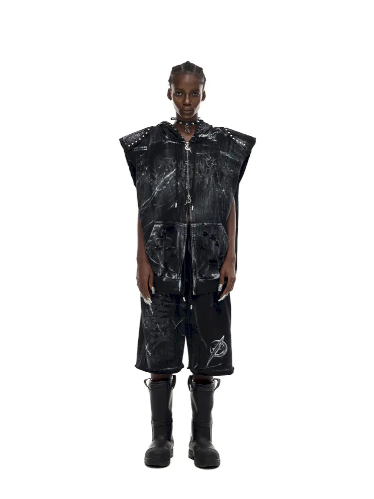 Cat-Ear Rock Punk Sleeveless Y2K Jacket【s0000014016】
