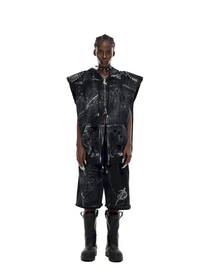 Cat-Ear Rock Punk Sleeveless Y2K Jacket【s0000014016】