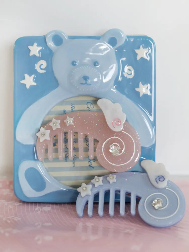 Cute Pink-Blue Comb Hair Clip【s0000013940】