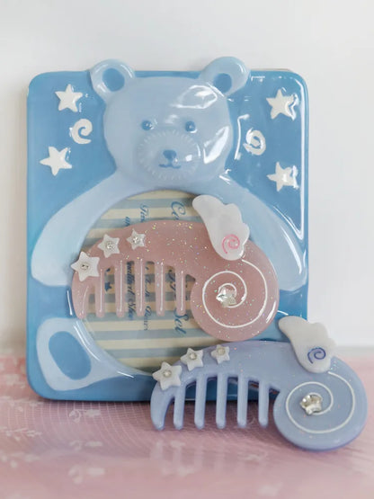 Cute Pink-Blue Comb Hair Clip【s0000013940】