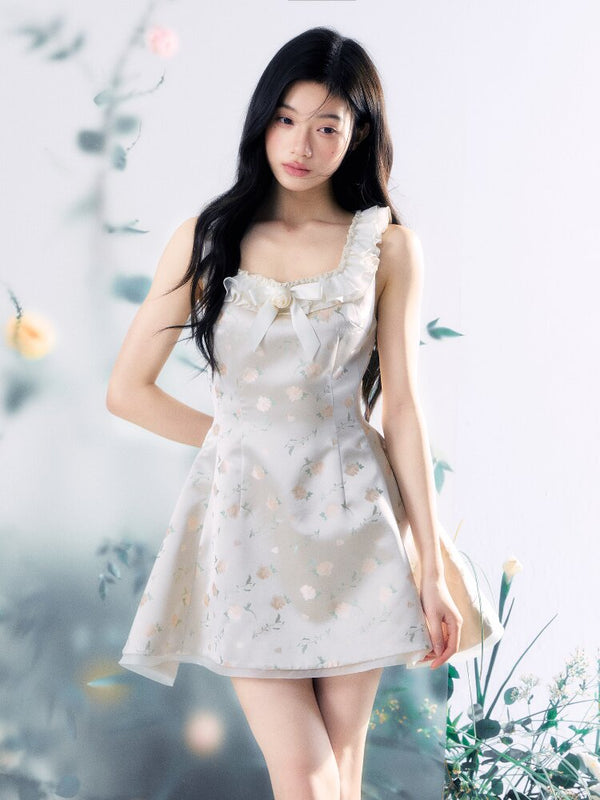 Oil Painting Jacquard Rose Dress【s0000015915】