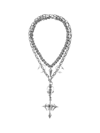 Goth Heavy Double Layered Necklace【s0000018996】
