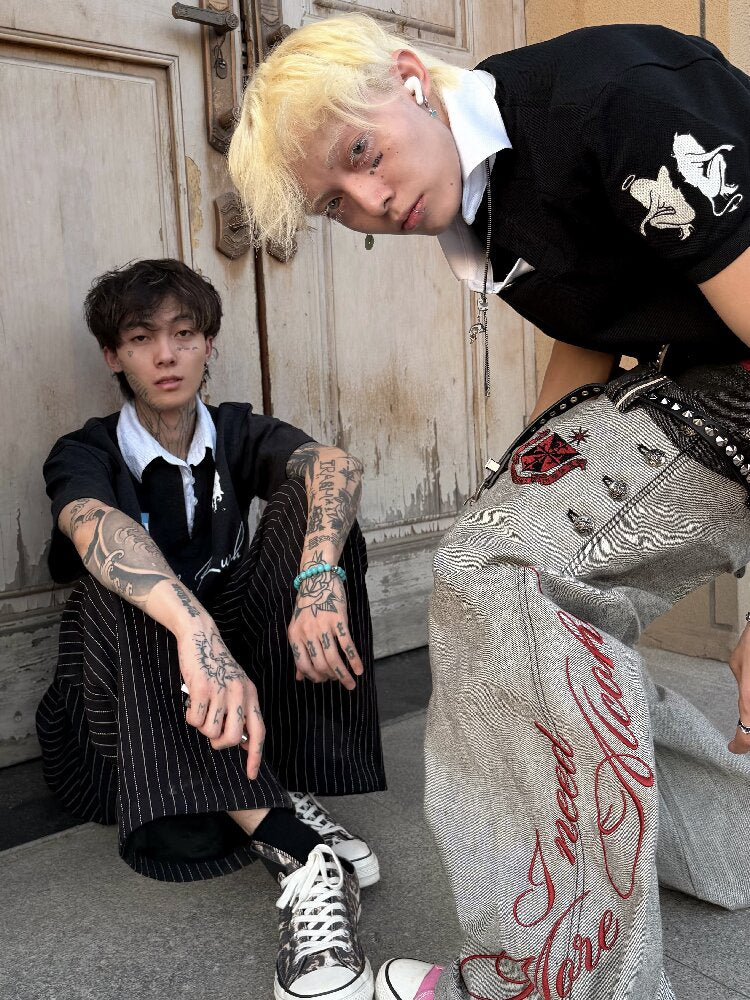 Cow Scimitar Wide Leg Denim Jeans【s0000016966】