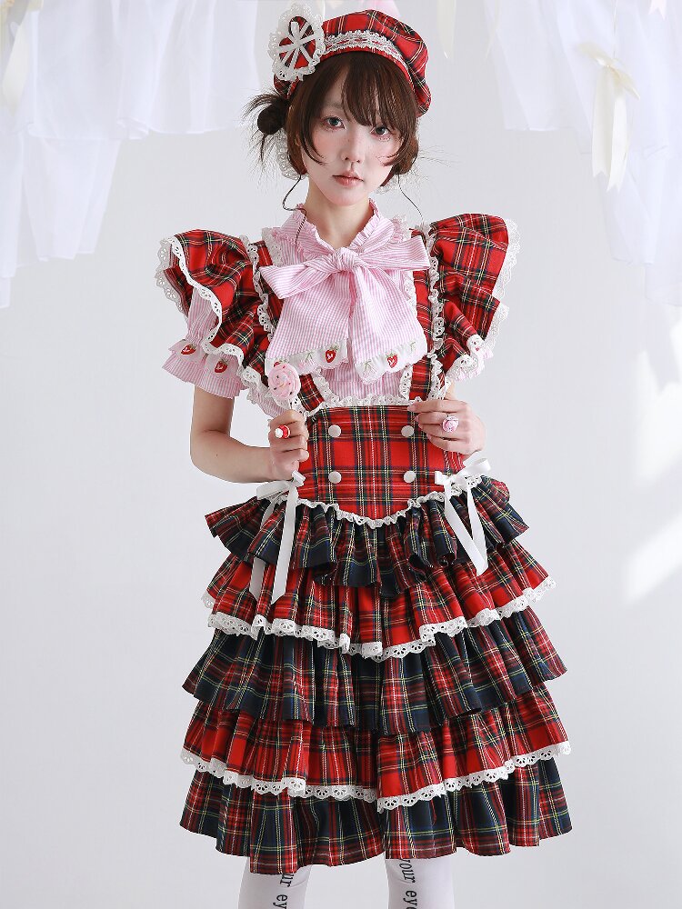 Red Retro Lolita Puffy Skirt【s0000016561】