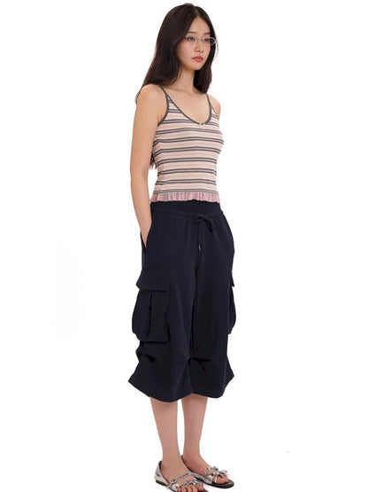 Mesh Shell Label Camisole Tank Top【s0000013447】