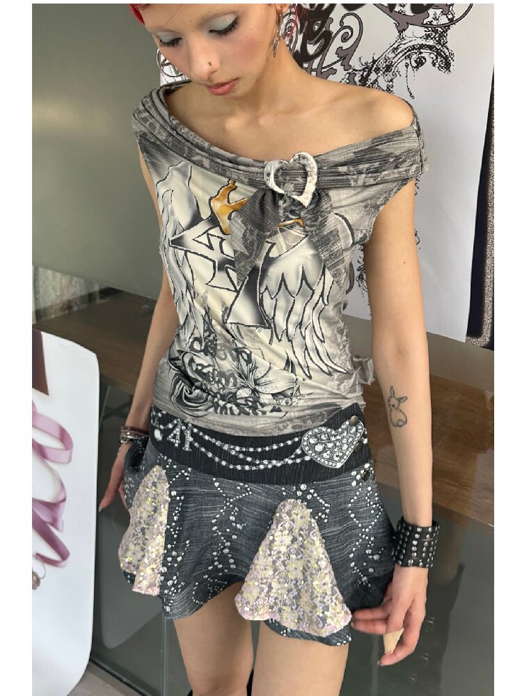 Imitation Denim Patchwork Skirt【s0000018066】