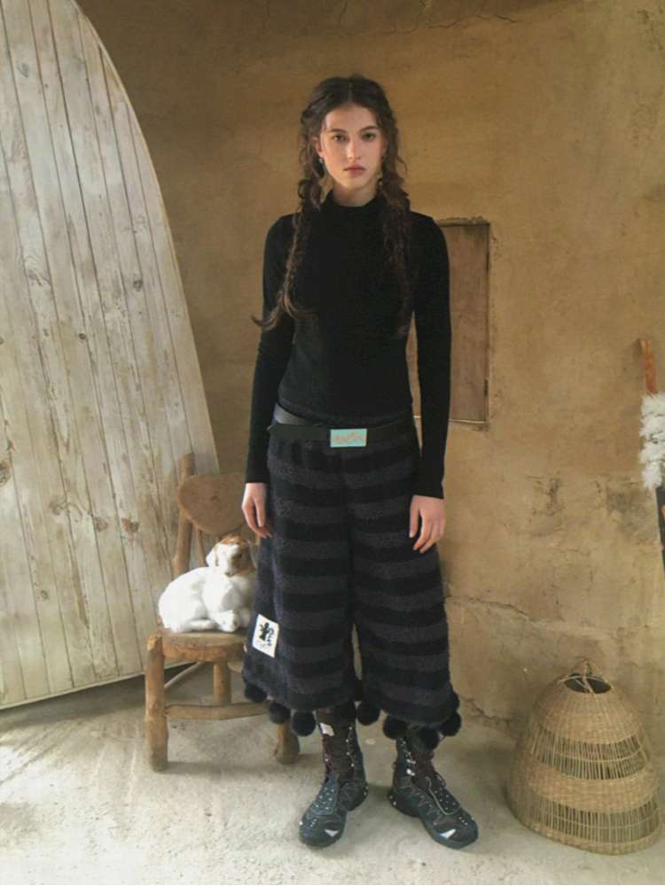 Solid Jacquard Striped Top Base【s0000015082】