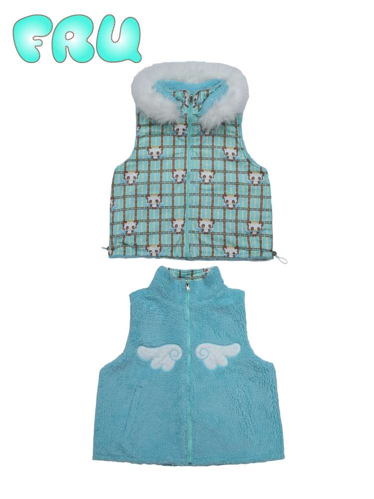 Reversible Panda Print Cotton Vest【s0000015108】