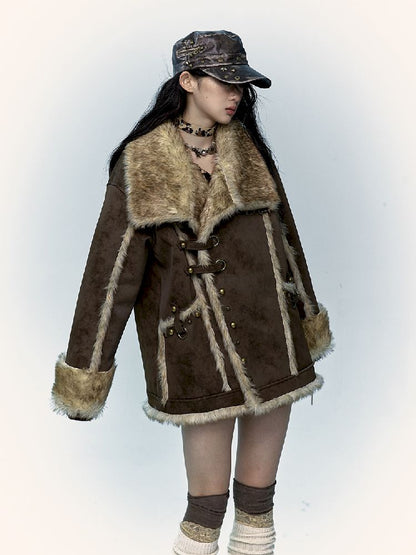 PUNK LAZY LOOSE FUR COAT [S0000011220]