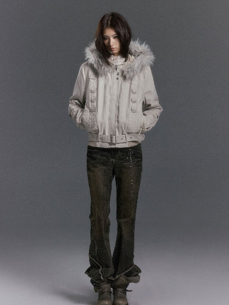 Riveted Distressed Dirty Dye Denim Pants【s0000019246】