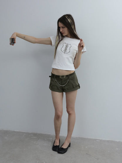 Hot Diamond Slim Short T-Shirt【s0000016572】