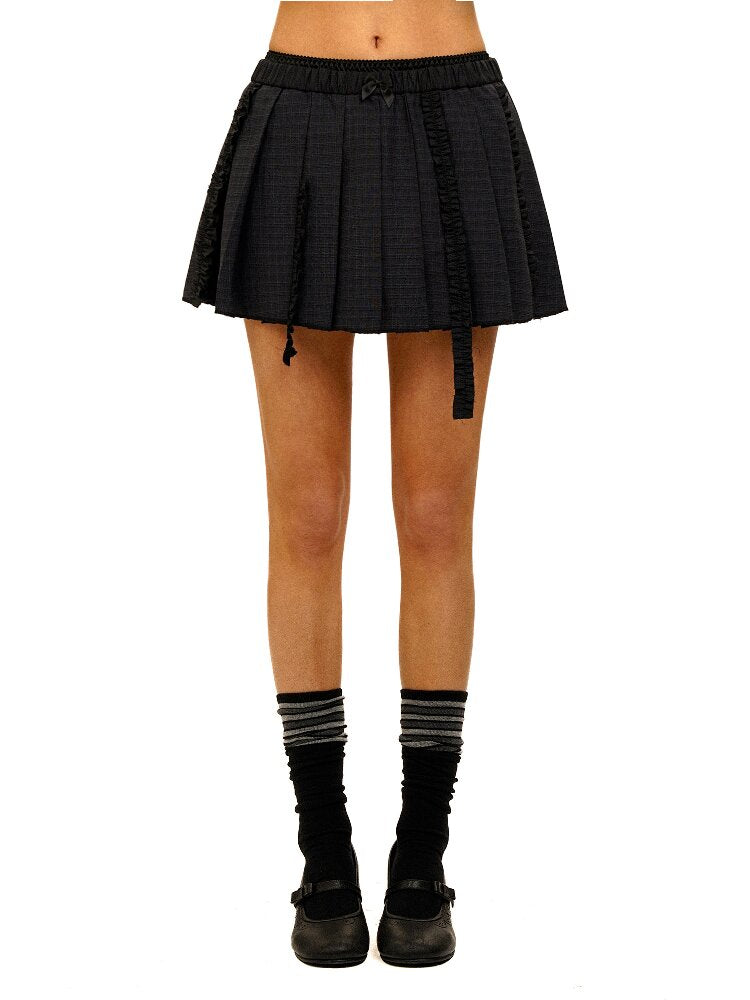 Wool Plaid Jacket Pleated Skirt【s0000017931】
