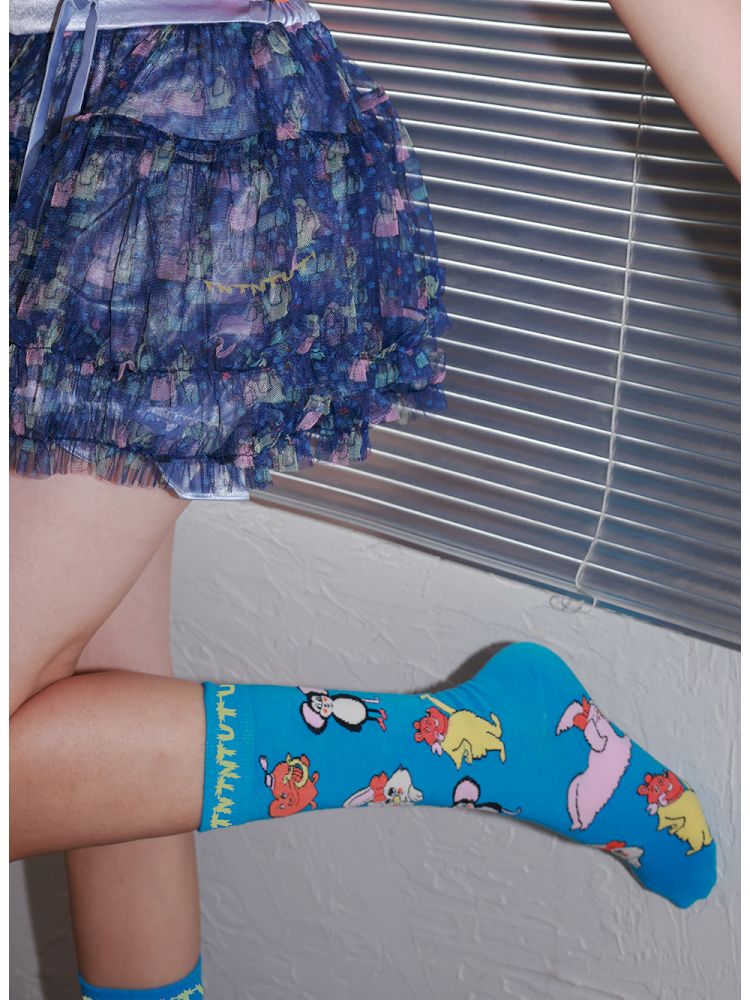Blue Critter Mid Calf Socks【s0000013332】