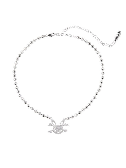 Full Diamond Bunny Skull Necklace【s0000016045】