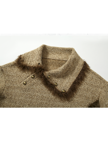 Raw Edge Loose Knit Sweater [S0000011221]