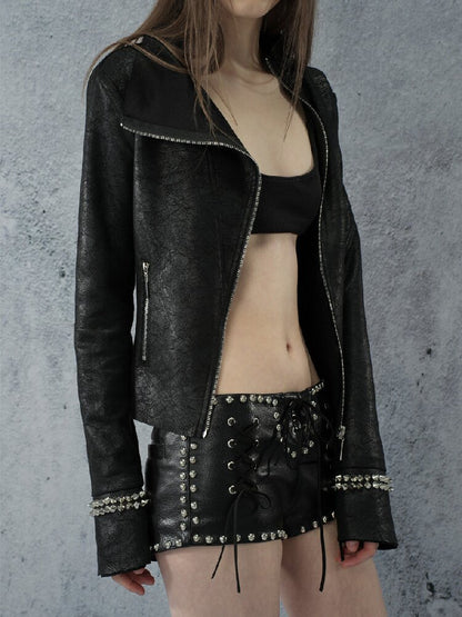 Suede Cracked Rivet Jacket【s0000016945】