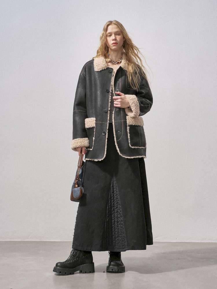 Cotton Paneled Quilted Maxi Skirt【s0000015213】