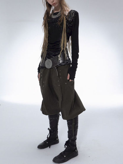 Distressed 5-Inch Harem Riding Pants【s0000013906】