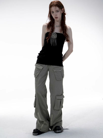 Wide Leg Narrow Crotch Work Pants【s0000012705】