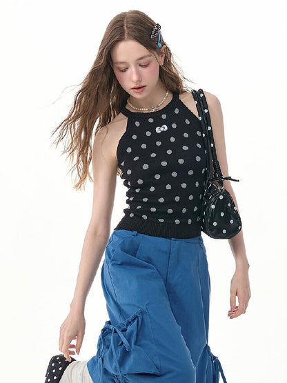 Broken Star Knot Halter Tank Top【s0000017257】