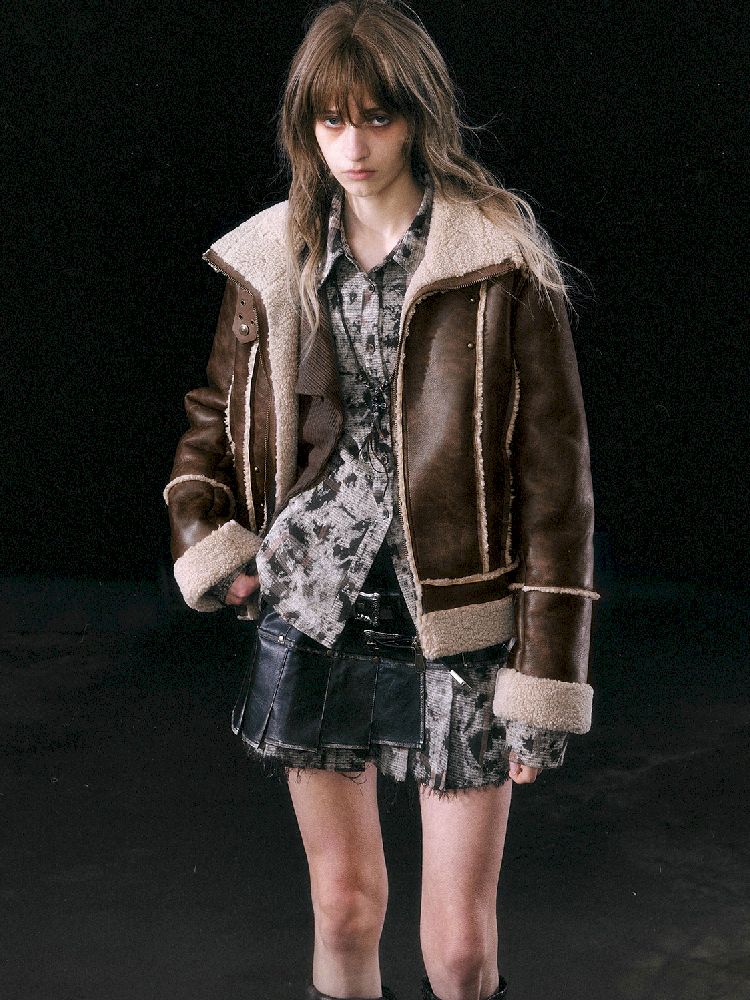 BROWN SHAKER FUR COAT [S0000010764]