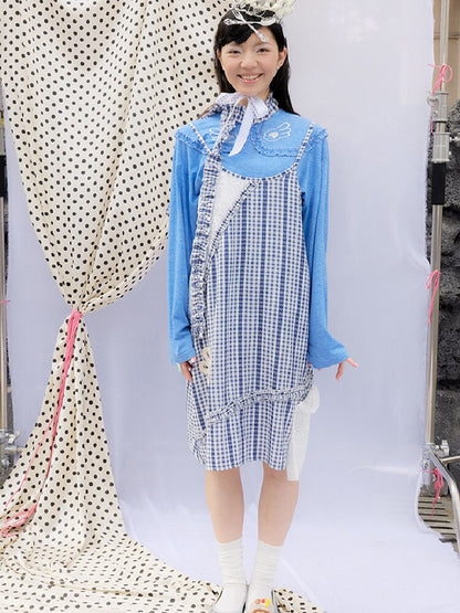 Plaid Suspender Patchwork Dress【s0000015849】