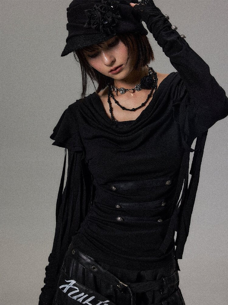 Palace Tassel Fake Two Piece Top【s0000018496】