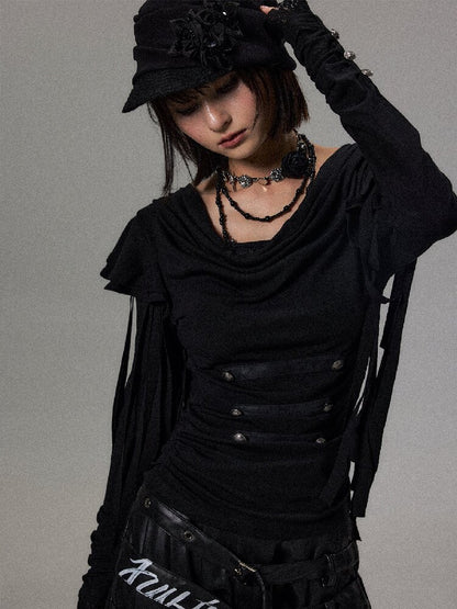 Palace Tassel Fake Two Piece Top【s0000018496】