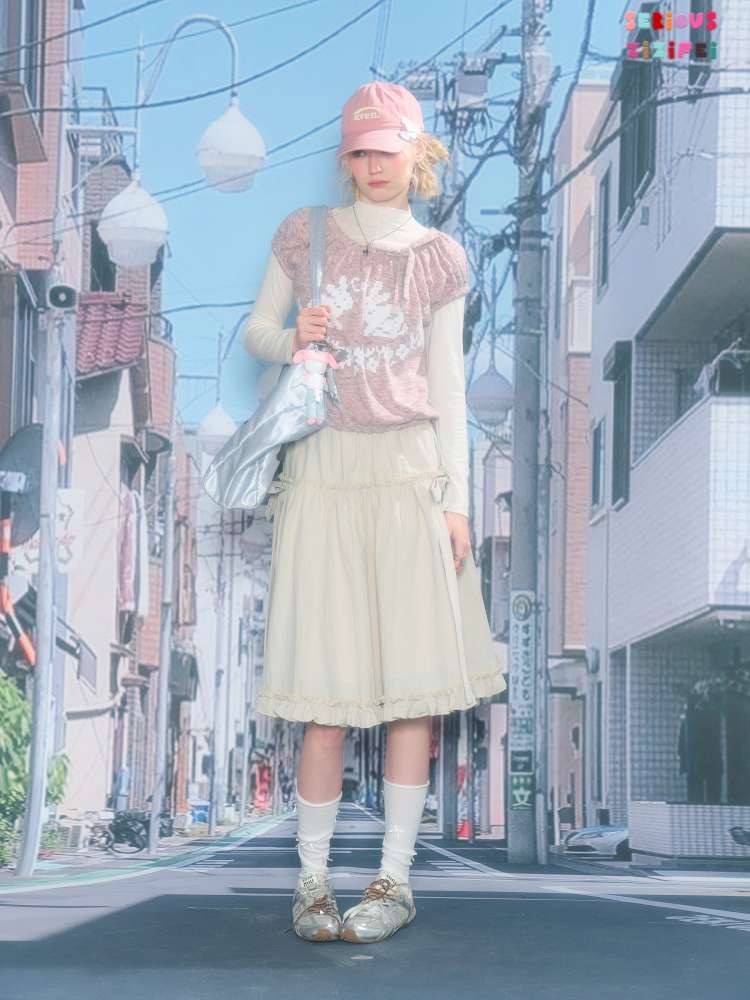 Rabbit Print Doll Knitted Top【s0000015430】