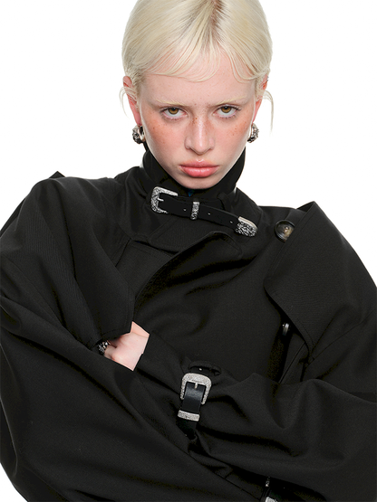 Double Breasted Large Lapel Mid-Length Trench Coat【s0000011577】