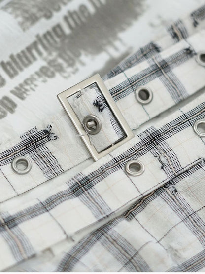 Asymmetrical patchwork plaid strapless dress【s0000012808】