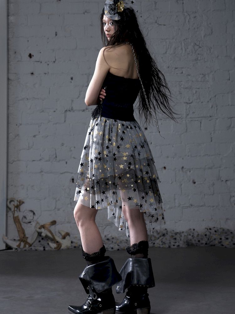 Puffy Tulle Two-Way Strapless Half-Skirt【s0000012792】