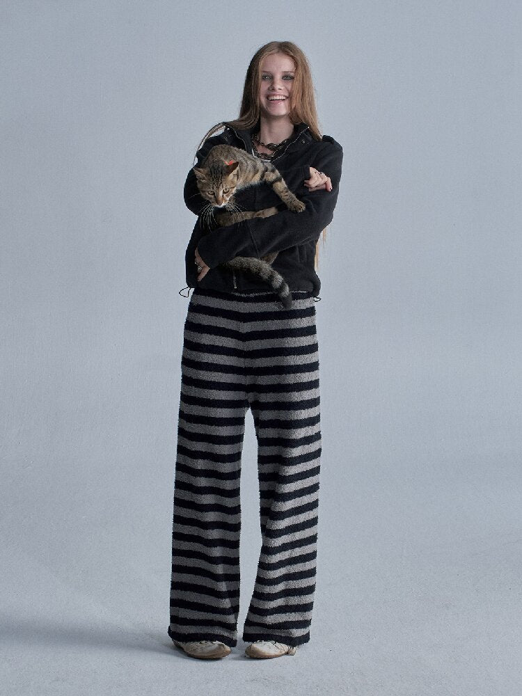 Striped Fleece Pajama Set【s0000019088】
